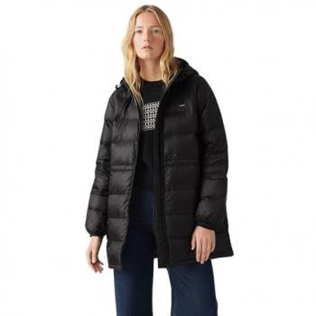 LEVI'S Piumino lungo con cappuccio Black