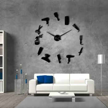 Reloj de pared sin marco para barbería
