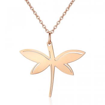 Collana in acciaio inox con pendente libellula
