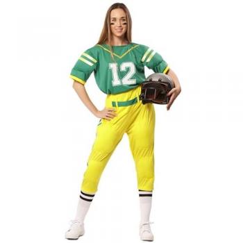 Disfraz de Jugadora de Fútbol Americano para mujer en color verde