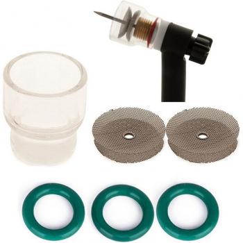 Pyrex Tig Schweißbecher für Wp-9 & Wp-17, Größe #12, 1,6 mm und 2,4 mm mit Edelstahlfilter