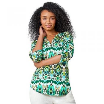 Blouse Détails Boutons Aztec Stretch 42 Vert