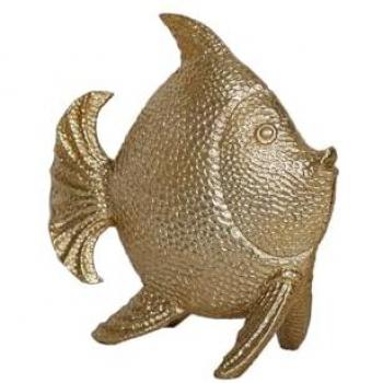 Figura de Pez en Resina Dorada 25 x 26 x 12 cm