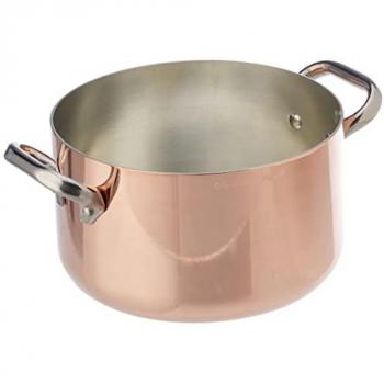 Agnelli Induktion-Kupfertopf mit Edelstahlgriffe, 2‑teilige Pfanne+Topf