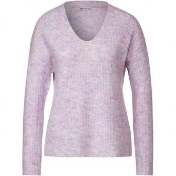 V-Ausschnitt Grobstrickpullover für Damen