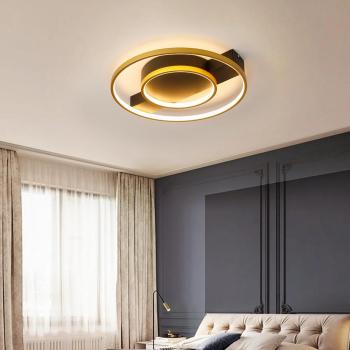 Chic Gold & Black LED Flush Mount