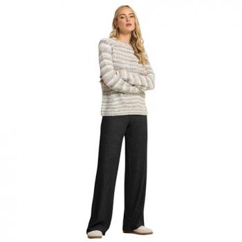Pantalon large texturé noir pour grandes tailles
