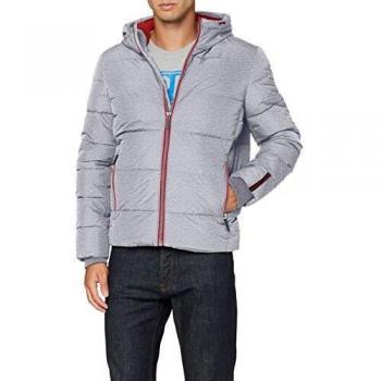 Giacca Sportiva Superdry Puffer in Trama Trapuntata – Tonalità Marna & Rosso Rischio – Uomo