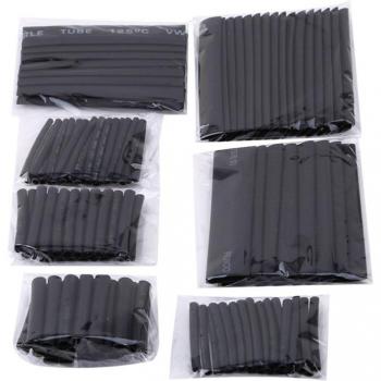 127pcs Black Flame Retardant Heat Shrink Tubes