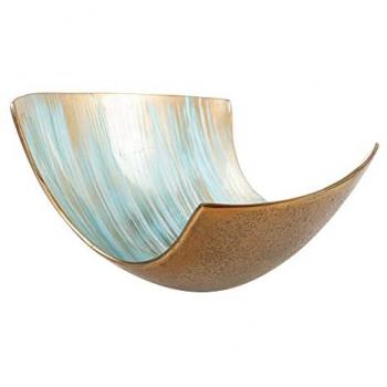 Centro de Mesa de Aluminio Azul y Dorado 29x27x17 cm