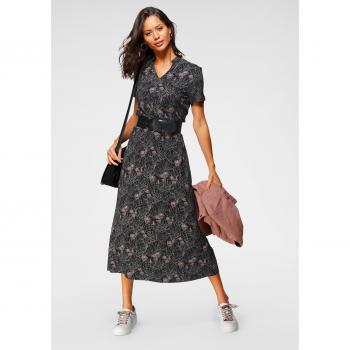 Laura Scott Floral Dress, wadenlang, aus Viskose-Elasthan