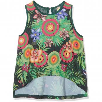 T-Shirt Desigual CAM_SALCHICHA, Fille, Vert (Verde Botella 4009), 14 Ans