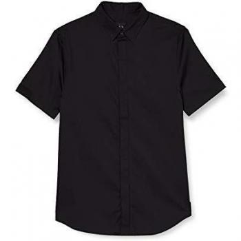 Armani Exchange Woven Black Button Up Short Sleeve Shirt
