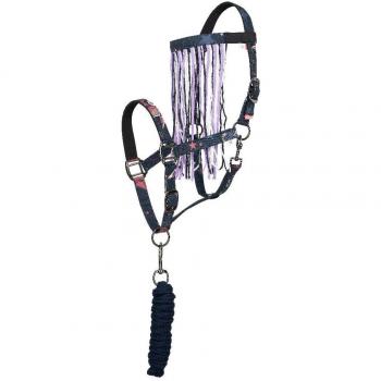 Ensemble chevalier impérial : Collier tête, longe, voile anti-flies – Poussière de fée AOP (total)