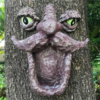 Whimsical Outdoor Bird Feeder Tree Face