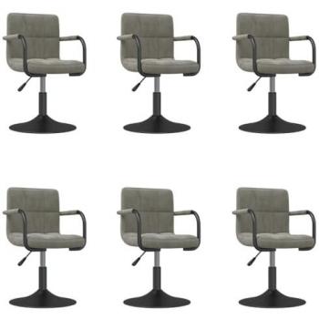 6er Set Drehbare Stühle für das Esszimmer Hellgrau