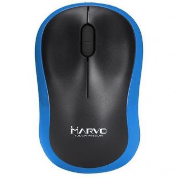 Marvo DWM100BL ergonomische Maus in Schwarz/Blau – kabellos
