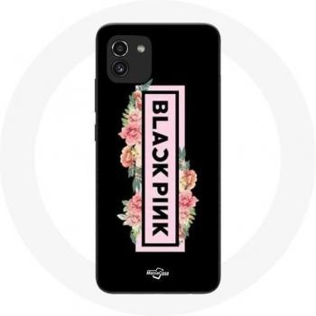 Blackpink A03 Phone Skin – Fond Noir, Couleur Rose