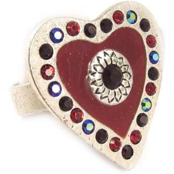 Bague Créateur « Love Queen » Rouge
