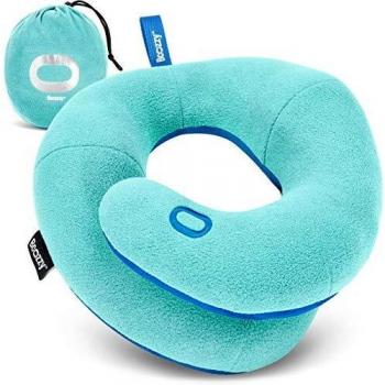 BCOZZY Washable Kids Travel Neck Pillow (3-7 Y/O), Light Blue
