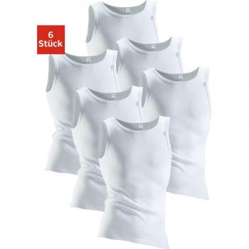 Clipper Exclusive ärmelloses Unterhemd, 6er Set, weiß