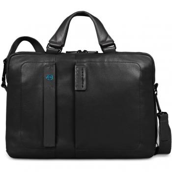 Piquadro Pulse Doppelgriff-Aktentasche, schwarz