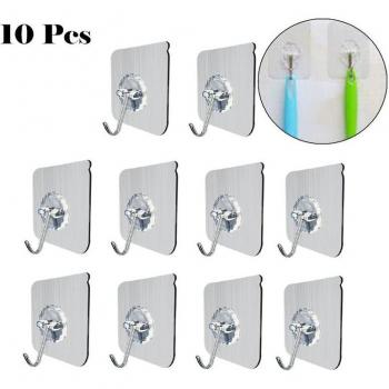 10pcs Waterproof Adhesive Hooks