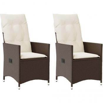 Chaise extérieure Prolenta Premium – Pack 2 avec housses rotin brun