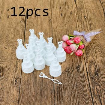 12pcs White Cake Bubble Bottles for Weddings