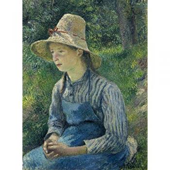 Kunstpuzzle 2000 Teile – Camille Pissarro, 1881: Peasant Girl with a Straw Hat