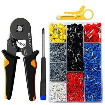 Kit de Herramienta Alicates de Terminales Crimpadora 2200pcs 0.25‑10 mm² AWG 23‑7