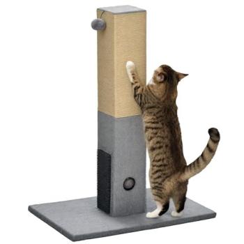 Pawhut Tiragraffi Gatto con Palline e Spazzola – Colonna Grigia