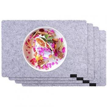 LIEVD Filz Platzdeckchen 4er Set abgerundet