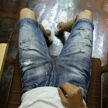 Jeans Short Casual para Hombre, Color Azul
