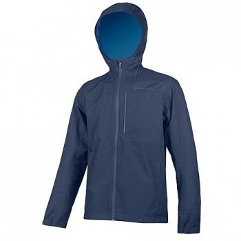 Giacca Impermeabile da Ciclismo Endura Hummvee con Cappuccio Blu Inchiostro