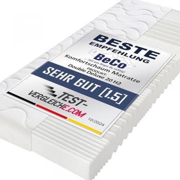 Komfortschaummatratze BECO Double Deluxe Matratze 20, Matratze in 90x200 cm und weiteren Größen, weiß