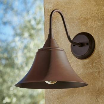 Lampadaire extérieur Offemont – 39,5 × 29 × 30 cm, couleur marron vieilli