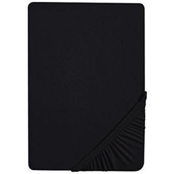 Biberna Drap Housse Jersey Noir 180 x 200 cm