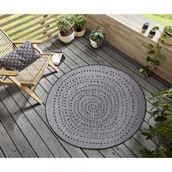 NORTHRUGS Teppich »Bali«, rund, 5 mm Höhe, In-& Outdoor, Wetterfest, Balkon, Garten, Wohnzimmer