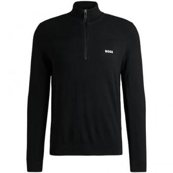 BOSS Pull Polyester Noir Homme XL