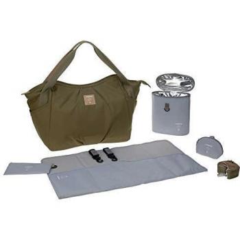LÄSSIG Zwillingswickeltasche inkl. Wickelzubehör Green Label Twin Bag olive