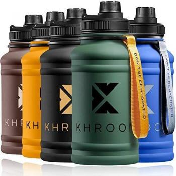 Khroom® Edelstahl Trinkflasche Sport 1,3 L
