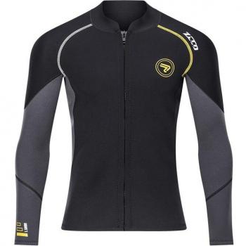 Veste de plongée en néoprène noir 1,5MM à manches longues pour homme avec fermeture éclair