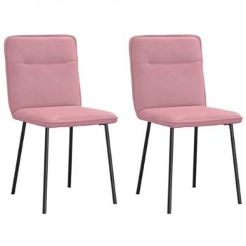 Elegante Esszimmerstühle 2er Set in Rosa Samt