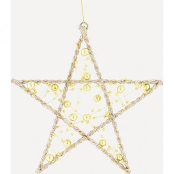 Luz Celestial Navideña: Estrella con Bolitas Encantadas