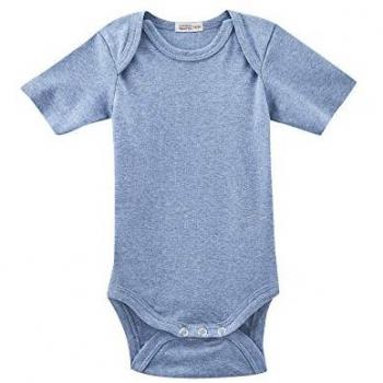 Living Crafts Baby Body aus 100 % Bio‑Baumwolle – Kurzarm – 62/68 – Blau