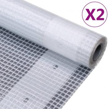 Lonas de leno 2 unidades 260 g/m² 1,5x5 m blanca Vidaxl