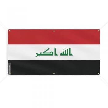 Six-Eyelet Iraq Flag Banner 170x340cm Polyester