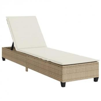 Soggiorno Estivo Lettino Beige 55×200×25,5 cm Polyrattan
