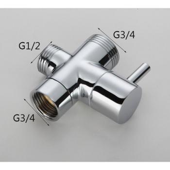 Pomme de douche réglable avec robinet de dérivation en laiton